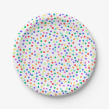 Rainbow Confetti Pappra Tallrikar och Bowls