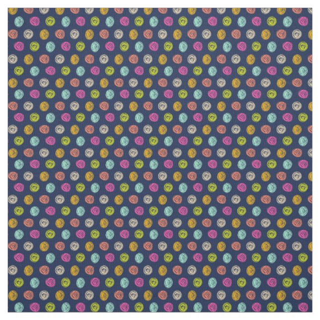 Rainbow Confetti Polka Dot Party på marinstruktur Tyg (Provkarta)
