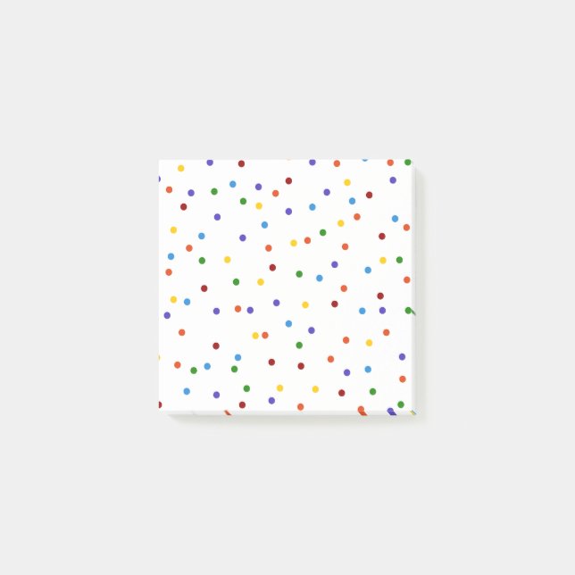 Rainbow Confetti Polka Dot Post-it Block (Framsida)