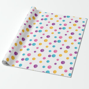 Rainbow Confetti Polka dots Födelsedagsfest Presentpapper