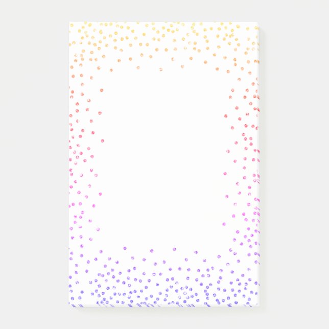 Rainbow Confetti Post it Notes Post-it Block (Framsida)