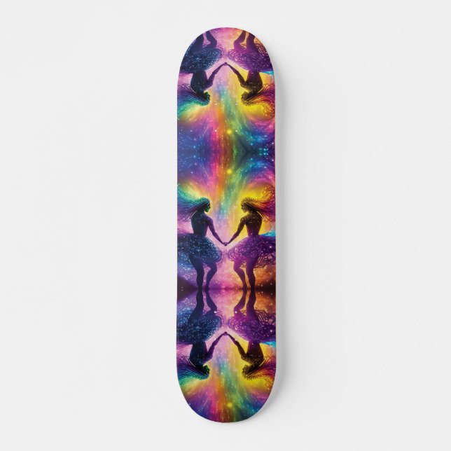Rainbow Cosmic Älskare Galaxy Feminine Energy Sk8r Mini Skateboard Bräda 18,5 Cm (Framsida)