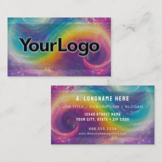 Rainbow Cosmic Galaxy Artisan Company Logotyp  Visitkort