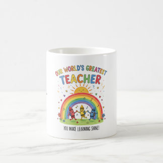 Rainbow Crayon Sun Worlds Greatest Teacher Kaffemugg