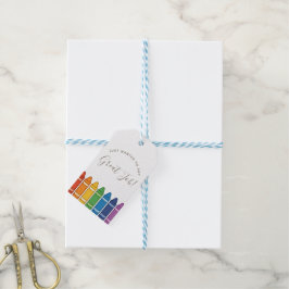 Rainbow Crayon Teacher Appreciation Gift Tag – Cus Presentetikett