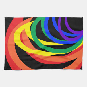 Rainbow Crescent Färger Abstrakt Kitchen Towel Kökshandduk