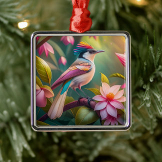 Rainbow crested Jay Fantasy Bird Julgransprydnad Metall