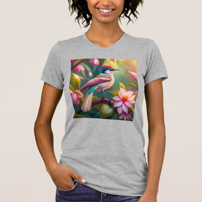 Rainbow crested Jay Fantasy Bird T Shirt (Framsida)