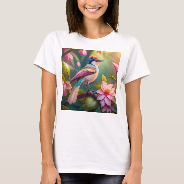 Rainbow crested Jay Fantasy Bird T Shirt (Framsida)