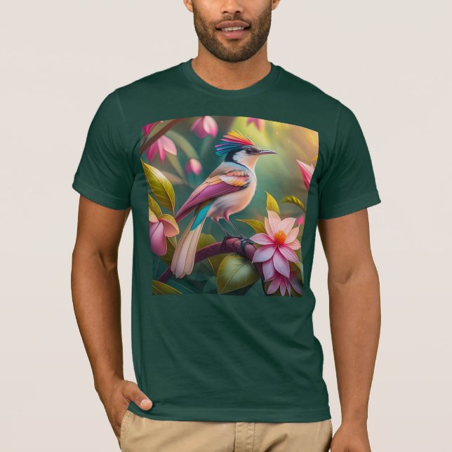 Rainbow crested Jay Fantasy Bird T Shirt (Framsida)
