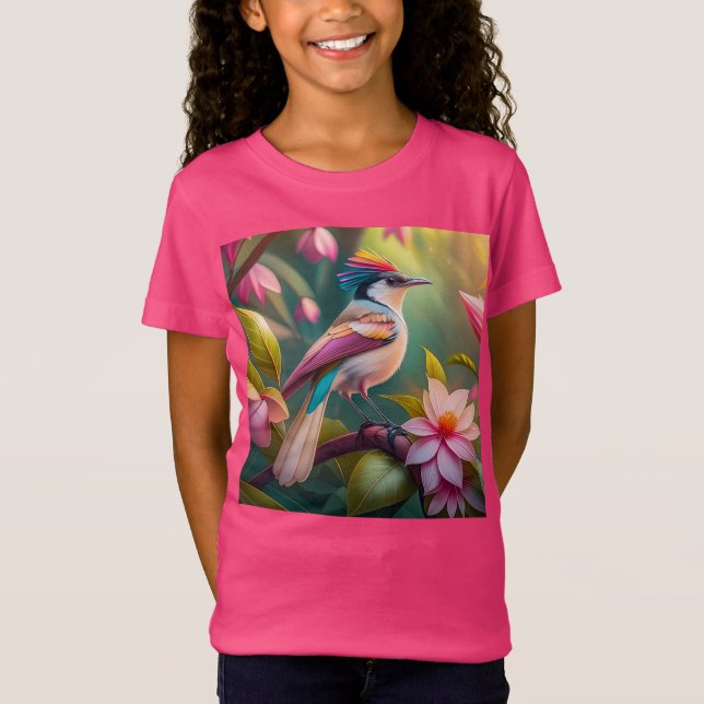 Rainbow crested Jay Fantasy Bird T Shirt (Framsida)