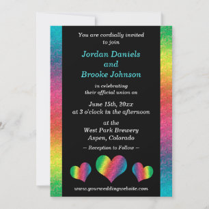 [Rainbow Crinkle Bröllop] Hearts Modern Black