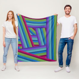 Rainbow Crisscross Fleecefilt