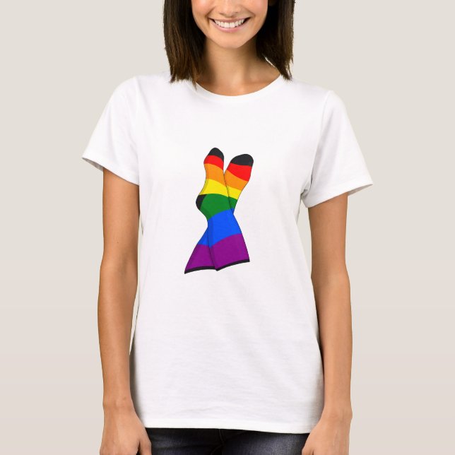 Rainbow Crossed Legs T Shirt (Framsida)