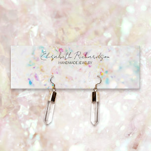Rainbow Crystal Elegant Earring Holder Visning Mini Visitkort