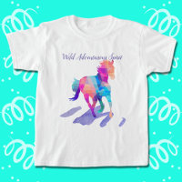Rainbow Cubism Running Vild Horse