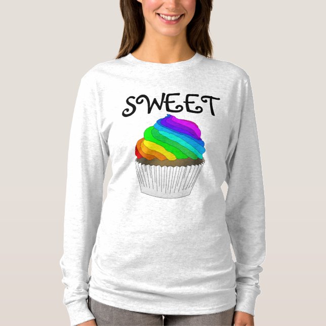 RAINBOW CUPCAKE, DAM T-Shirts (Framsida)