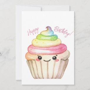 Rainbow Cupkaka Grattis på födelsedagen Card