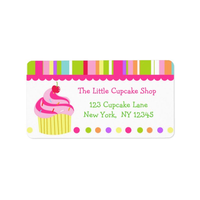 Rainbow Cupkaka-Returetiketter Adressetikett (Framsidan)