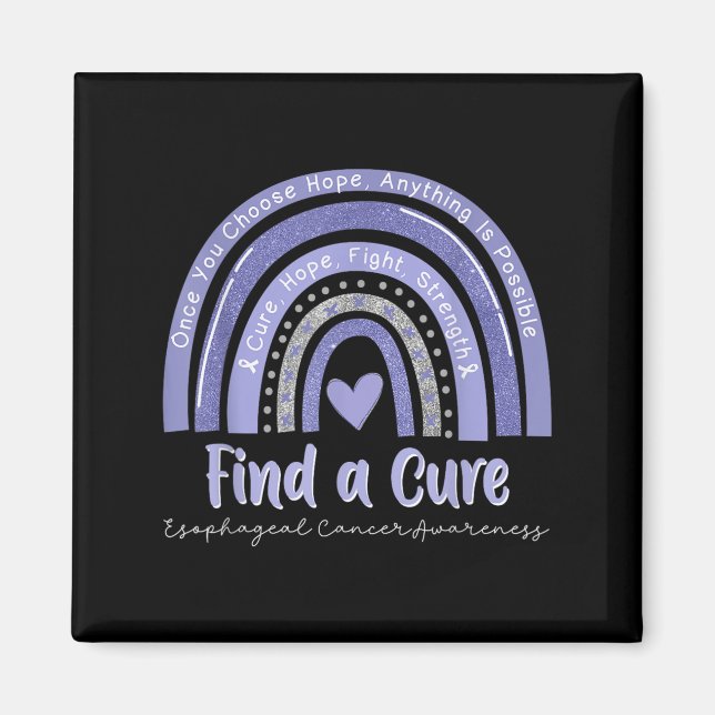 Rainbow Cure Hope Fight Strength Esophageal Cancer Magnet (Framsidan)