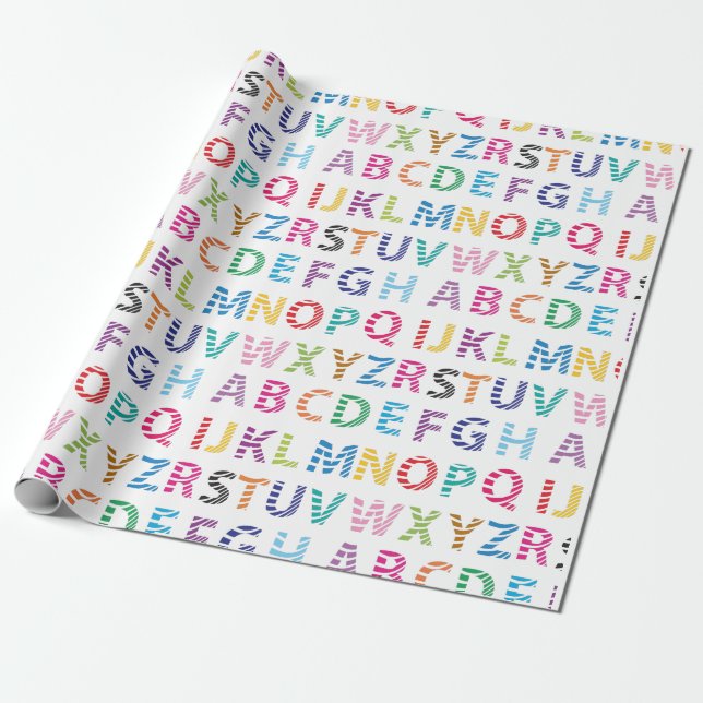 Rainbow Cute Alphabet Presentpapper (Utrullad)
