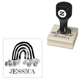 Rainbow Cute Kids Modern Watercolor Stämpel