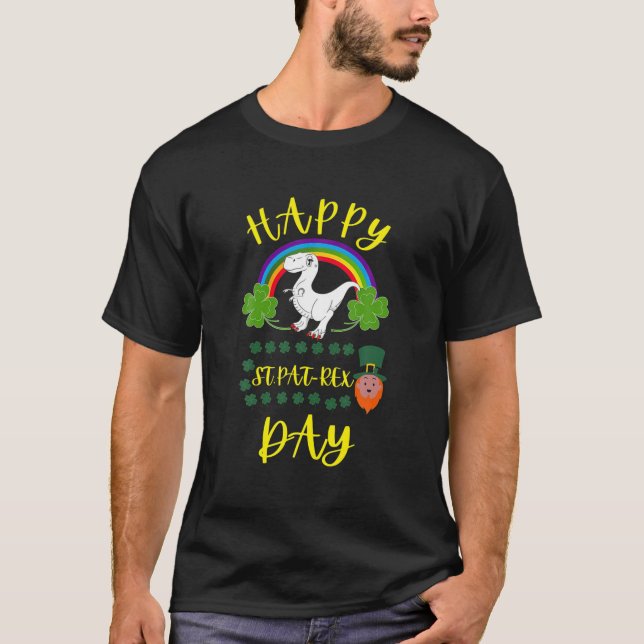 Rainbow Cute Saurus Lycklig St. PATREX's Day 2022 T Shirt (Framsida)