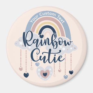 Rainbow Cutie och Hearts Girl eller Boy Anpassning Magnet