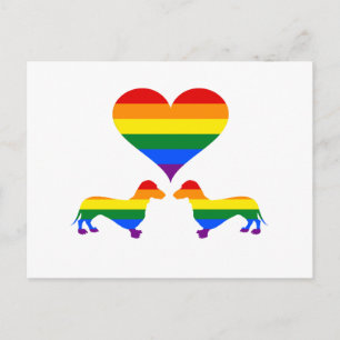 Rainbow dachshunds vykort