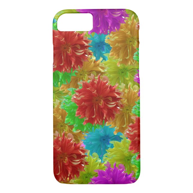 Rainbow Dahlia Flower Explosion Case-Mate iPhone Skal (Baksida)