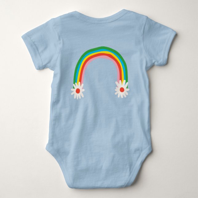 Rainbow & Daisy Baby Bodysuit T Shirt (Baksida)