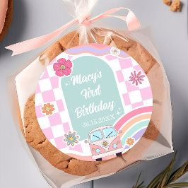 Rainbow Daisy Car Birthday Sticker Runt Klistermärke