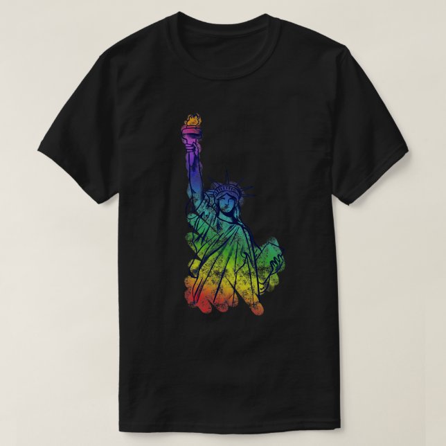 Rainbow Dam Liberty Pride Art T Shirt (Design framsida)