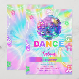Rainbow Dance Birthday Inbjudningar
