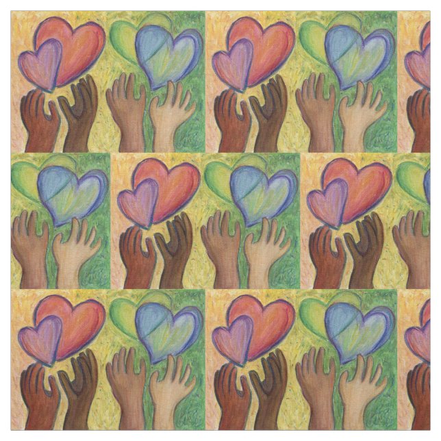 Rainbow DEI Kärlek Hearts Material Art Fabric Tyg (Provkarta)
