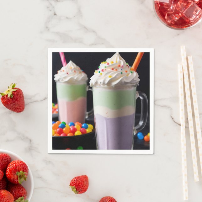 Rainbow Delight Milkshakes Pappersservett (Insitu)
