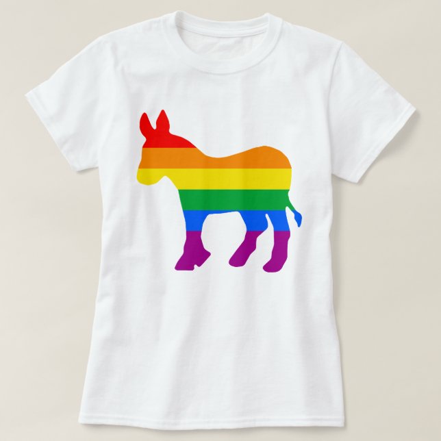Rainbow Democrat T Shirt (Design framsida)
