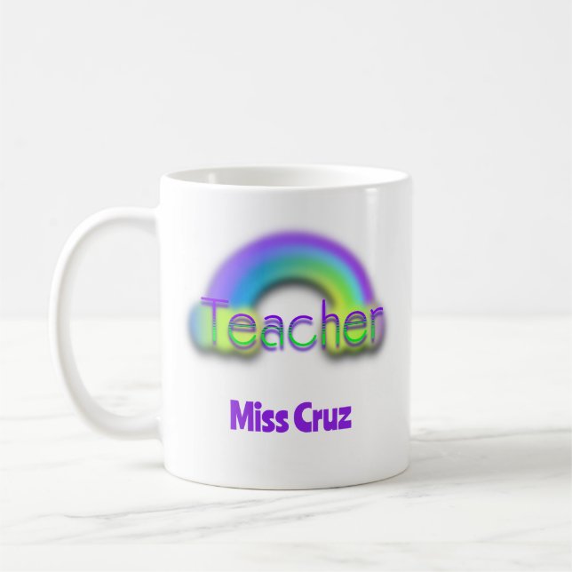 Rainbow Design Teacher Mugg (Vänster)