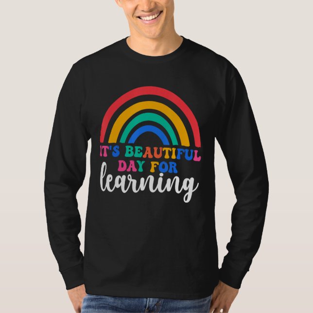 Rainbow Det är en vacker dag för lärare St. T Shirt (Framsida)