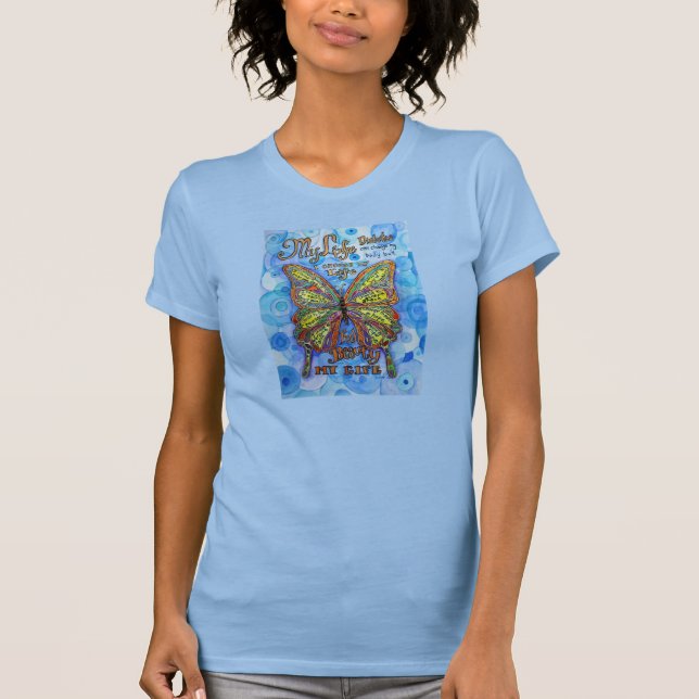 Rainbow Diabetes My Life My Choice Butterfly Shirt Tee (Framsida)