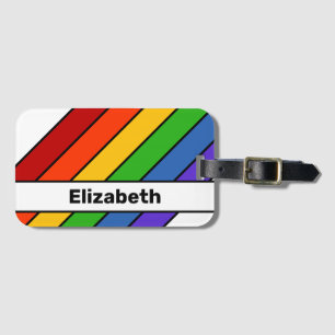 Rainbow Diagonal Rand Namn Bagagebricka