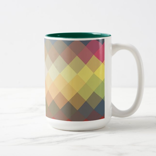 Rainbow Diamond Chevron Mönster Två-Tonad Mugg (Höger)