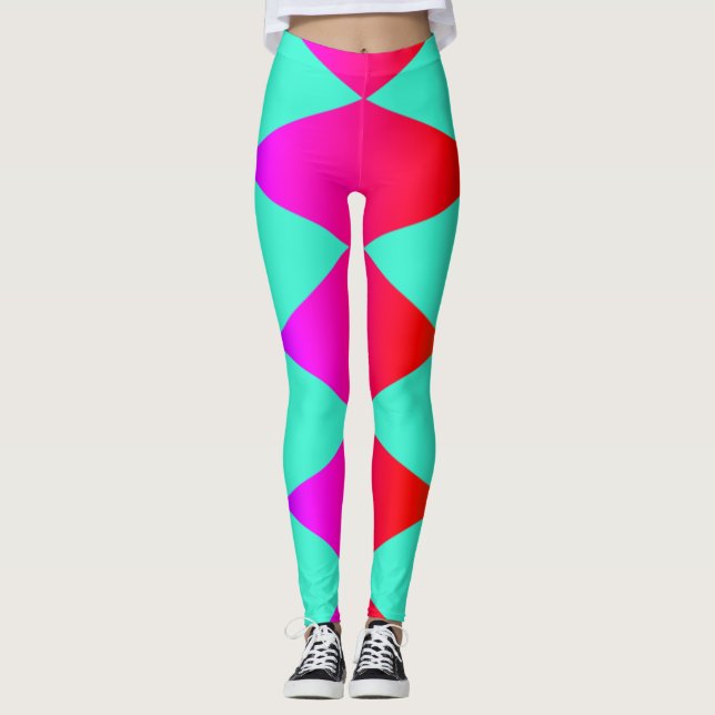 Rainbow Diamond Harlequin Leggings (Framsida)