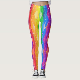 Rainbow Diamond Pride Argyle Gnistra Harlequin Leggings