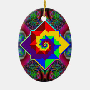 Rainbow Diamond Spiral Julgransprydnad Keramik