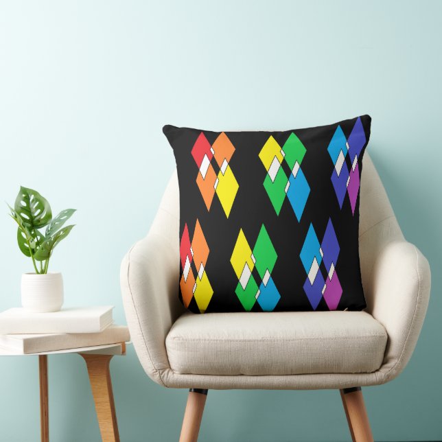 Rainbow Diamonds Kudde (Stol)