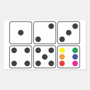 Rainbow Dice Sticker Rektangulärt Klistermärke