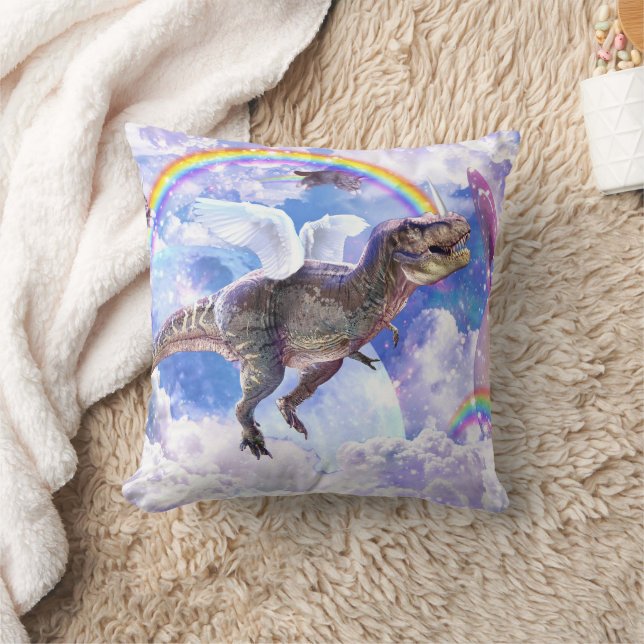 Rainbow dinosaur unicorn dinocorn kudde (Filt)