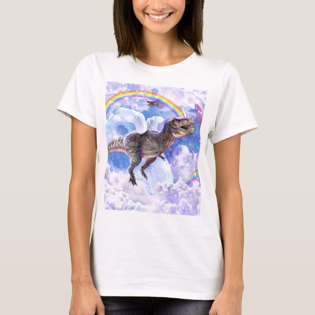 Rainbow dinosaur unicorn dinocorn t shirt (Framsida)