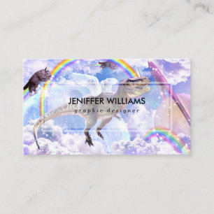 Rainbow dinosaur unicorn dinocorn visitkort